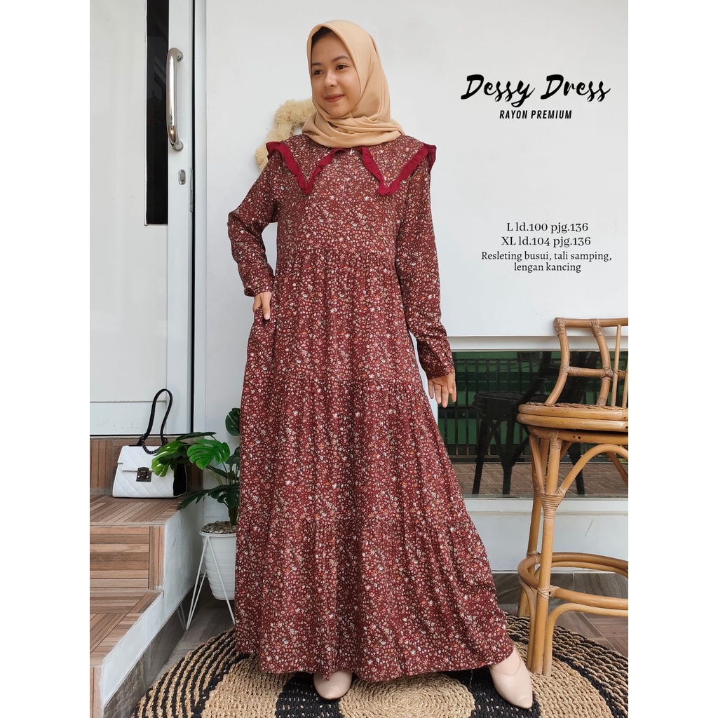 Homey Dress Rayon Motif/ Gamis Rayon Exclusive