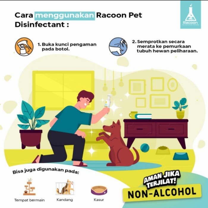 Racoon Pet Disinfectant NON ALCOHOL / Disinfektan Anabul 250 ML