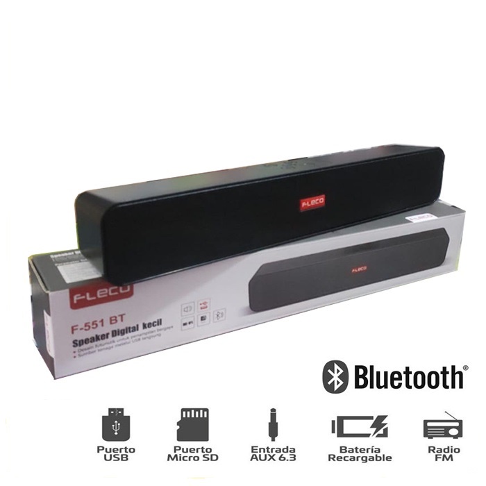 TERBARU~Speaker Soundbar Bluetooth Wireless FLECO F-551 BT | Speaker Digital Soundbar FLECO F-551BT | Speaker tv speaker Laptop speaker komputer dan HP Bisa Bluetooth FLECO F 551 BT | Soundbar Panjang Hitam Elegan | FMS