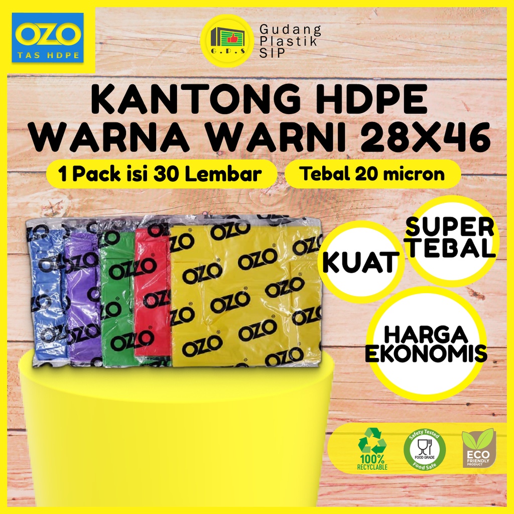 Kantong Plastik Kresek Warna-Warni Tebal UK 28x46 HDPE