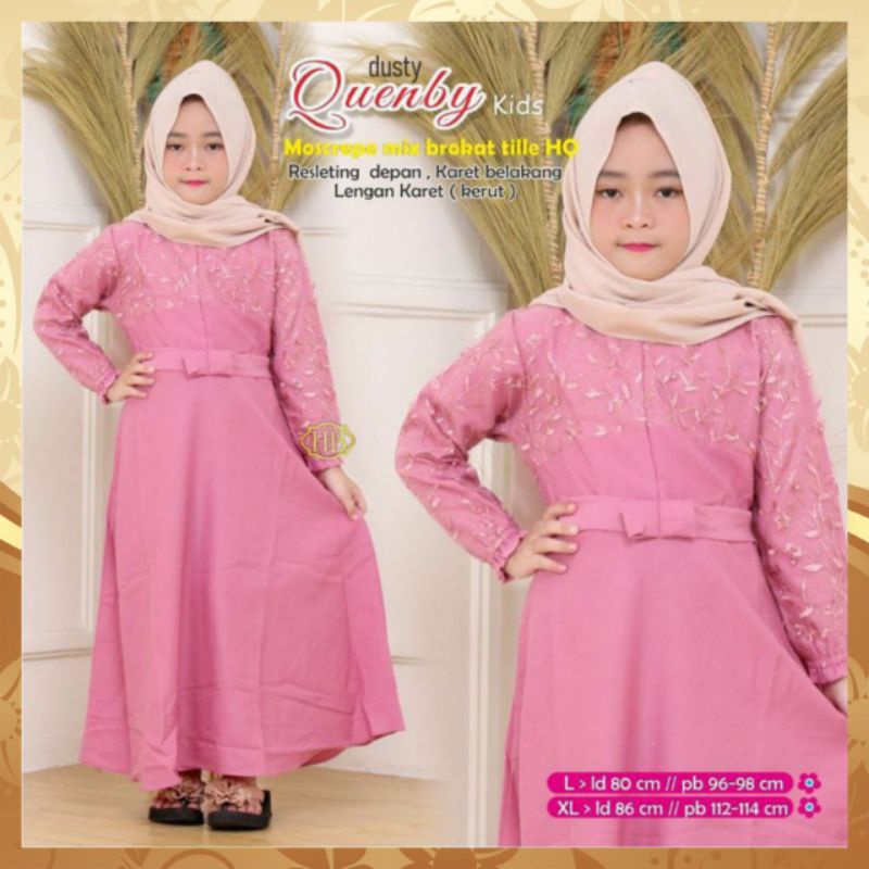 GAMIS QUENBY ANAK   Size L&amp; XL  GAMIS BRUKAT BAJU MUSLIM GAUN PAKAIAN WANITA KEBAYA BATIK