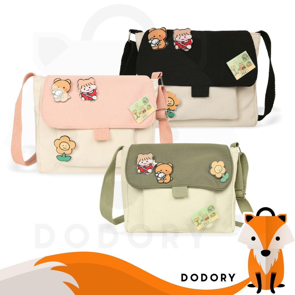 DODORY DDR1423 Tas Kanvas Mini Perempuan n Style Fashion Wanita Ulzzang Slingbag