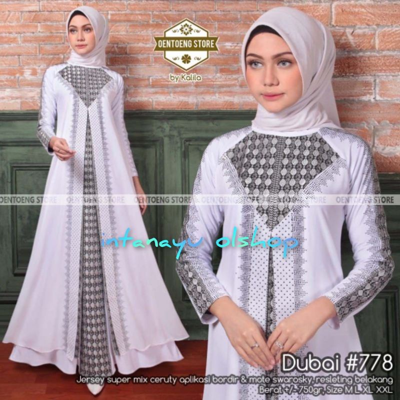 Abaya Turkey Putih Abaya Putih Mewah Abaya Putih Bordir Turki Dewasa Hawa 241 Mat Jersey Super Mix B