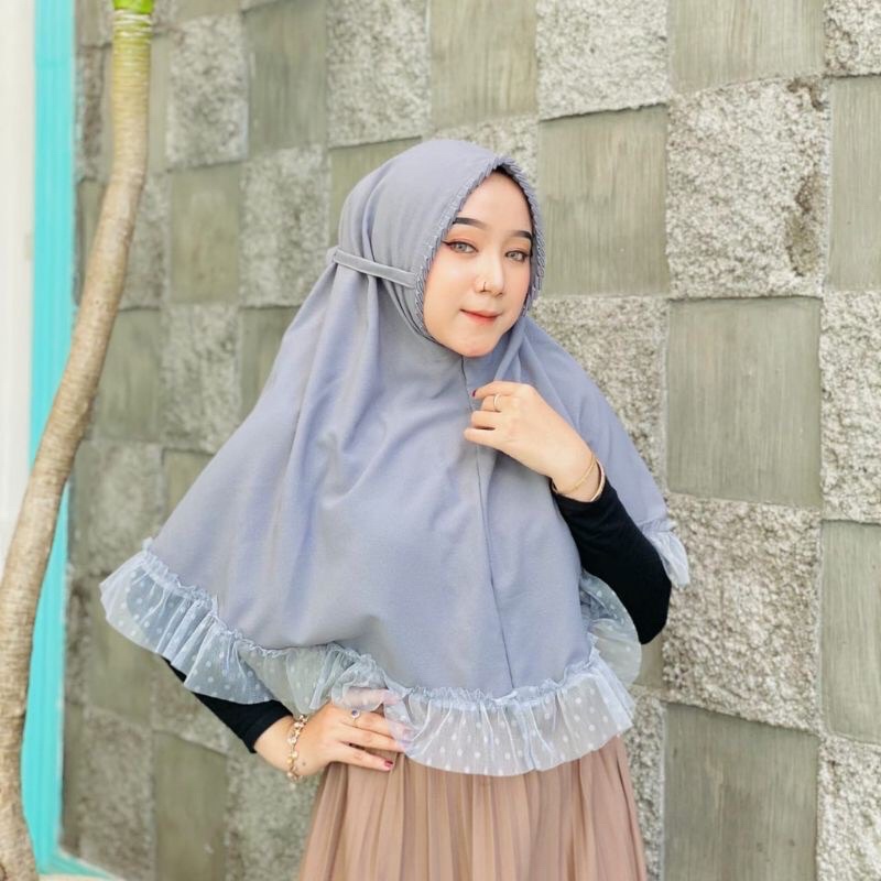 JilBab instan Lana ^_^  Lipit Instan Ciara kombi tile Instan Premium Diamond//-silver Tile