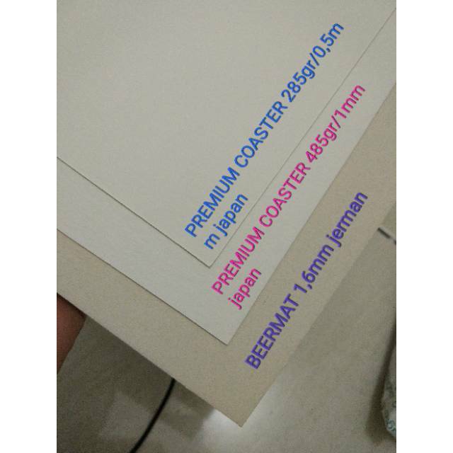 

Kertas premium coaster/beermat/tatakan gelas 285 gr A4 isi 5 lembar