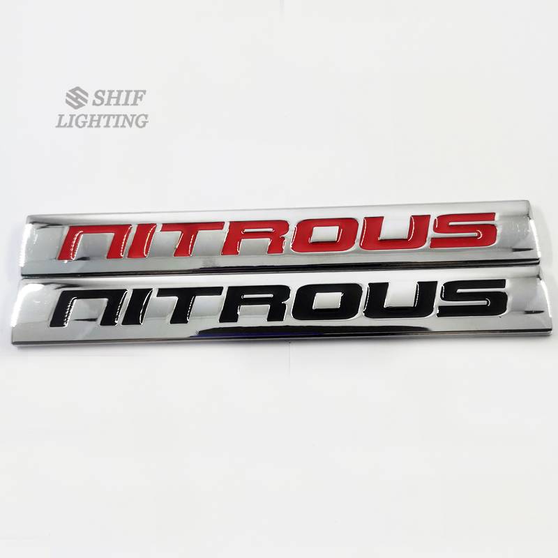 1pc Stiker Emblem Nitrous Bahan Metal Untuk Fender Samping Mobil Nitrous