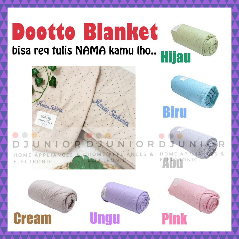 INFORMA - BORDIR CUSTOM NAMA DOOTTO SELIMUT BEDCOVER / BLANKET BED COVER MARSHMALLOW