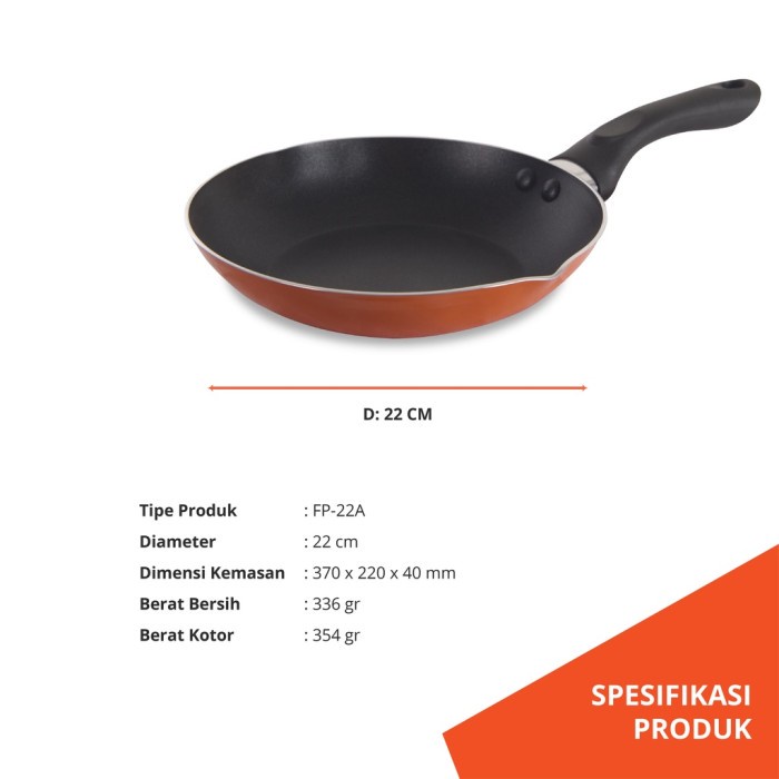 Panci Frypan 22cm Anti Lengket FP 22A Cookware Fry Pan 22cm FP22A  Panci Goreng