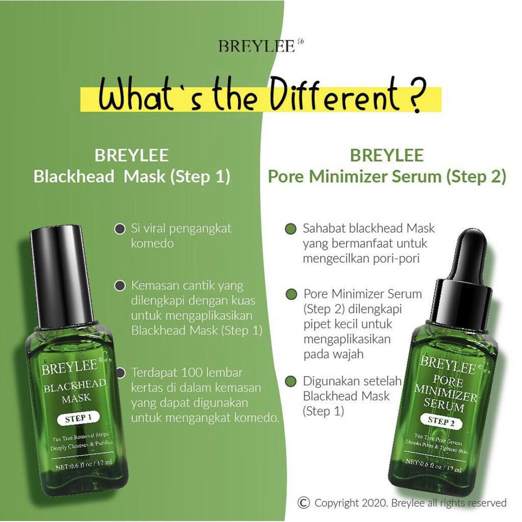 BREYLEE Blackhead Mask &amp; Pore Minimizer Serum Varian - 17ml (Step 1 &amp; 2) Original BPOM