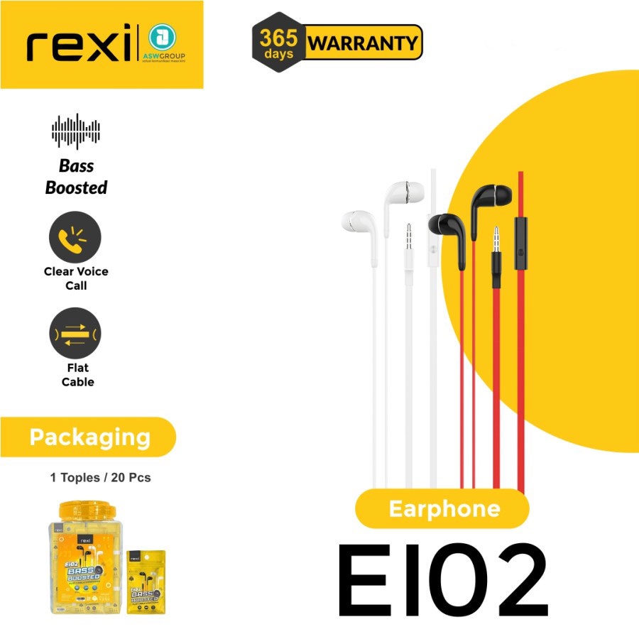 HEADSET REXI WIRED Ei02 BASS BOOSTED