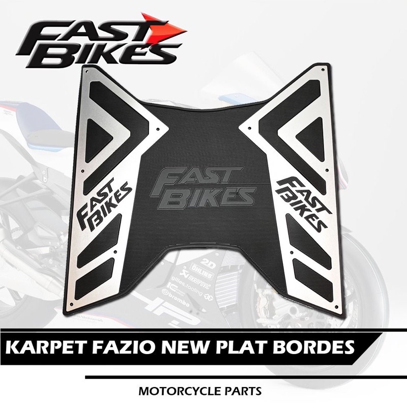 KARPET FAZIO PLAT BORDES NEW FASTBIKES PNP FAZIO 125 160 PIJAKAN KAKI CNC YAMAHA FAZIO