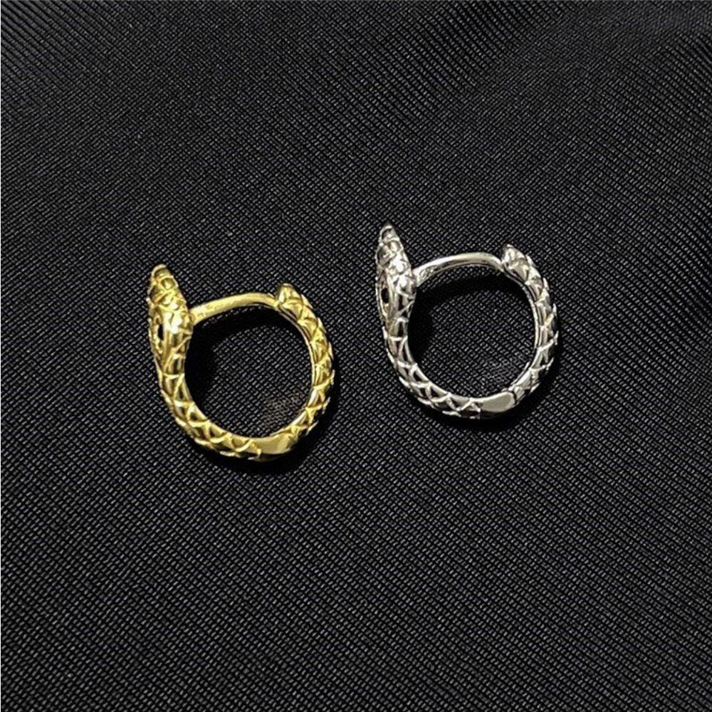 Needway   Wanita Pria Gesper Telinga Punk Vintage Desain Berbentuk Ular Rasa Hip Pop Hoop Earrings