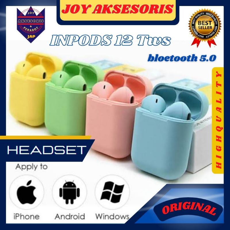 INPODS 12 Headset earphone hanset heandset headphone handsfree Bluetooth audio receiver wireless aks