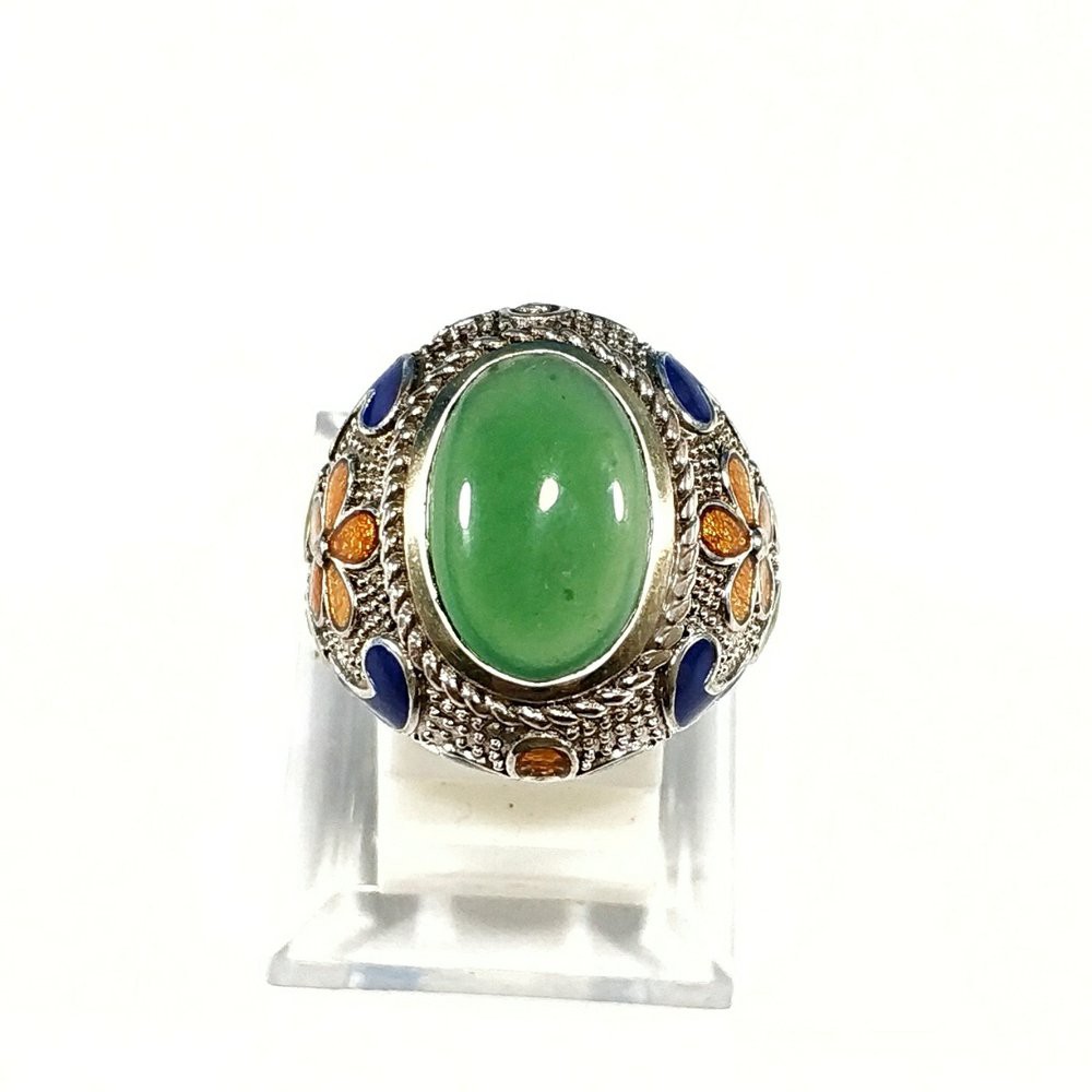 CINCIN NATURAL BATU AKIK GREEN CHALCEDONY IJO BOTOL GARUT