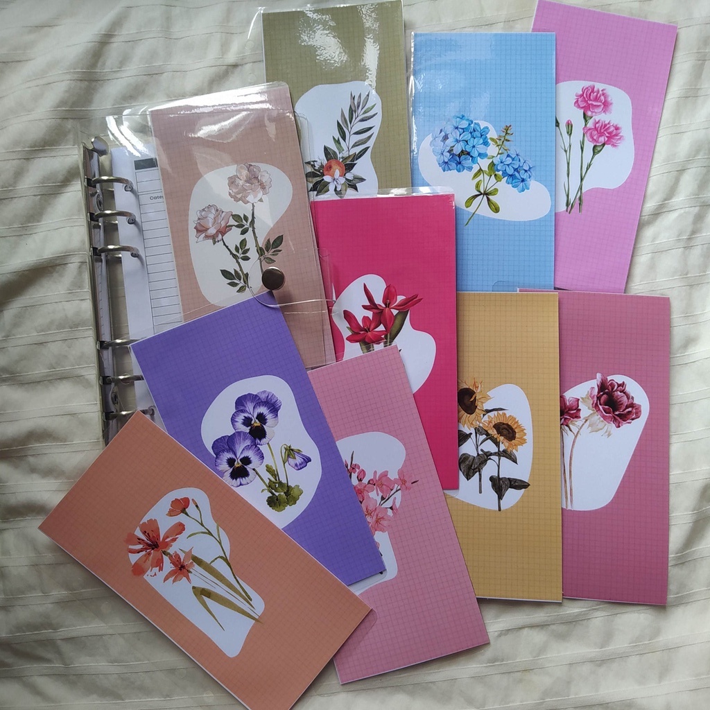 

Cash Envelope / Money Envelope / Amplop Uang Budgeting A6/Personal Binder Tema Bunga Colorful