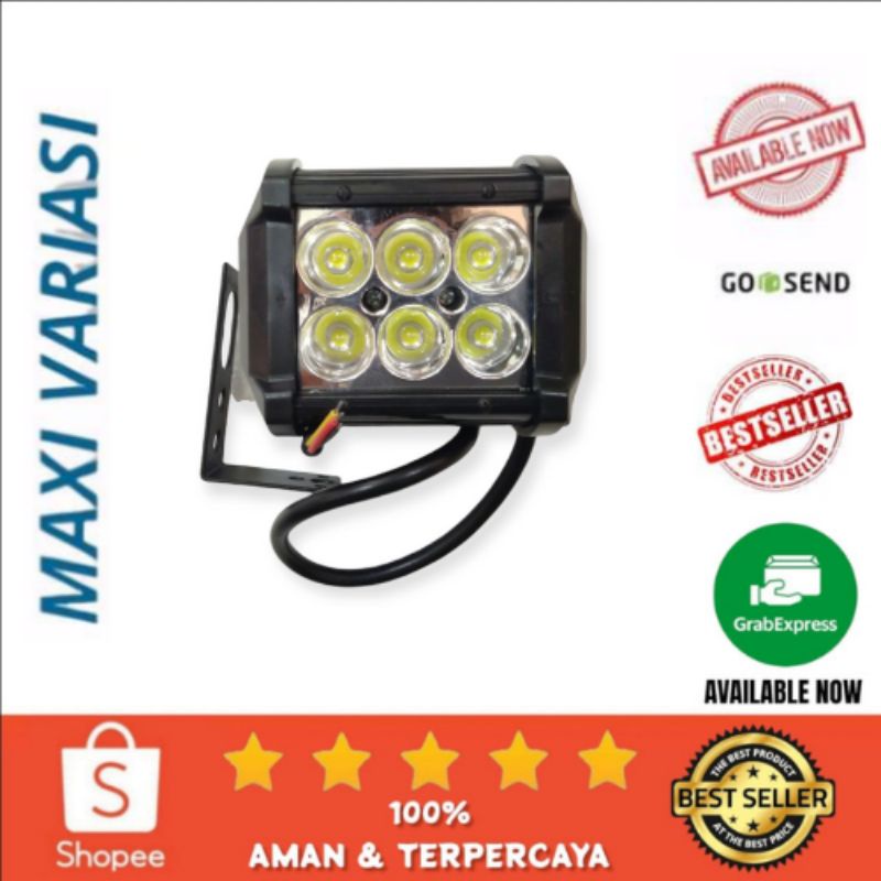LAMPU LED SOROT 6 LED KOTAK MOTOR