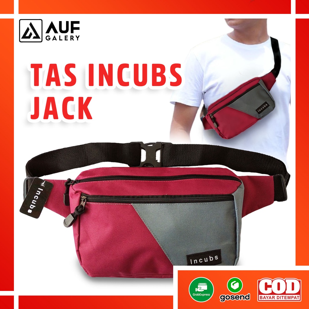 Tas Slempang Pria Wanita Incubs Jack Original Distro Kekinian | Tas Selempang Pinggang | Slingbag Pria Premium | Tas Selempang Cowok Murah | Waistbag Pria Keren | Tas Pria Murah | Tas Dada Pria