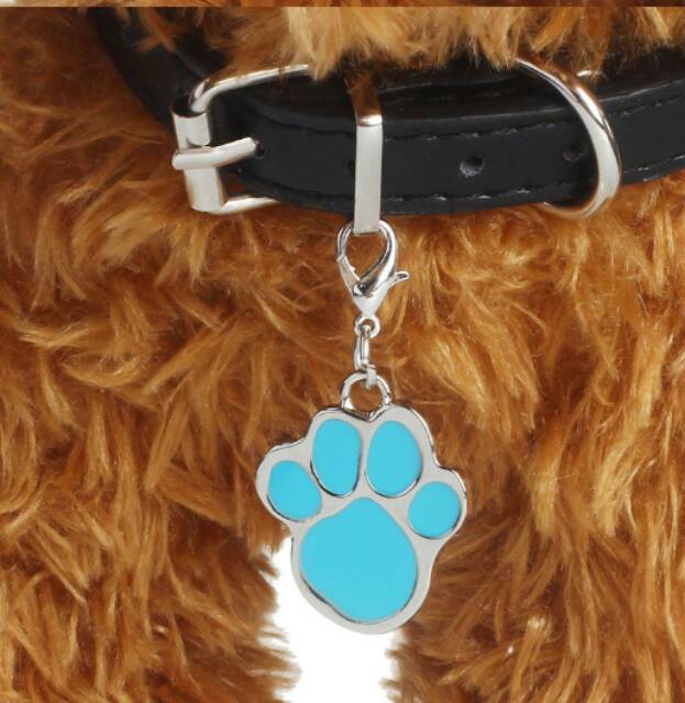 Liontin jejak kaki tulang Plus Simple grafir anti karat kalung anjing kucing kelinci musang name tag