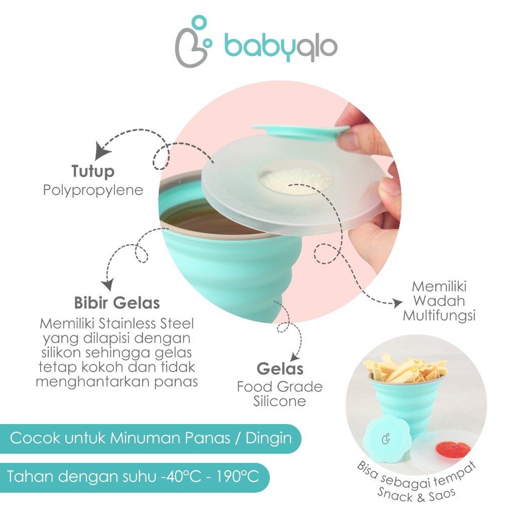 Bqlo Foldable Silicone Cup Gelas Silikon BabyQlo