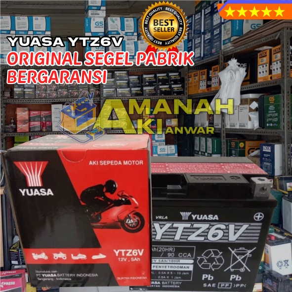 AKI Kering YUASA YTZ6V / AKI MOTOR / HONDA: Honda CRF Honda Vario 125-150 Honda PCX 150 Honda CB150R