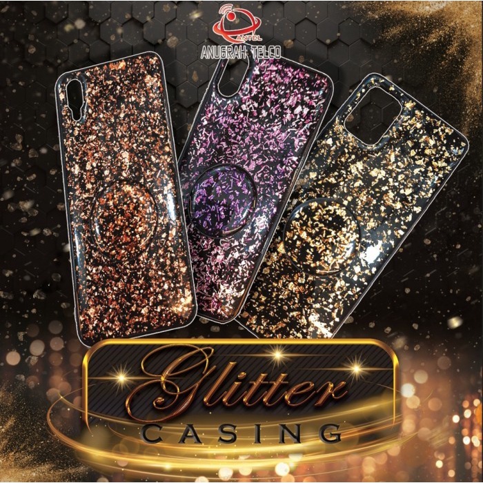 OPPO A5 2020 A3S A52 A1k Soft Case Glitter Bling Plus Pop Socket