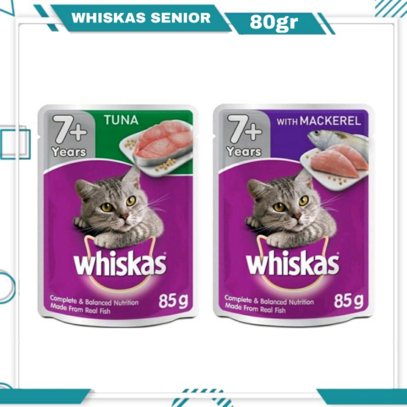 Whiskas Senior Pouch 80gr / Makanan Kucing Whiskas Senior 7+ Cat Food