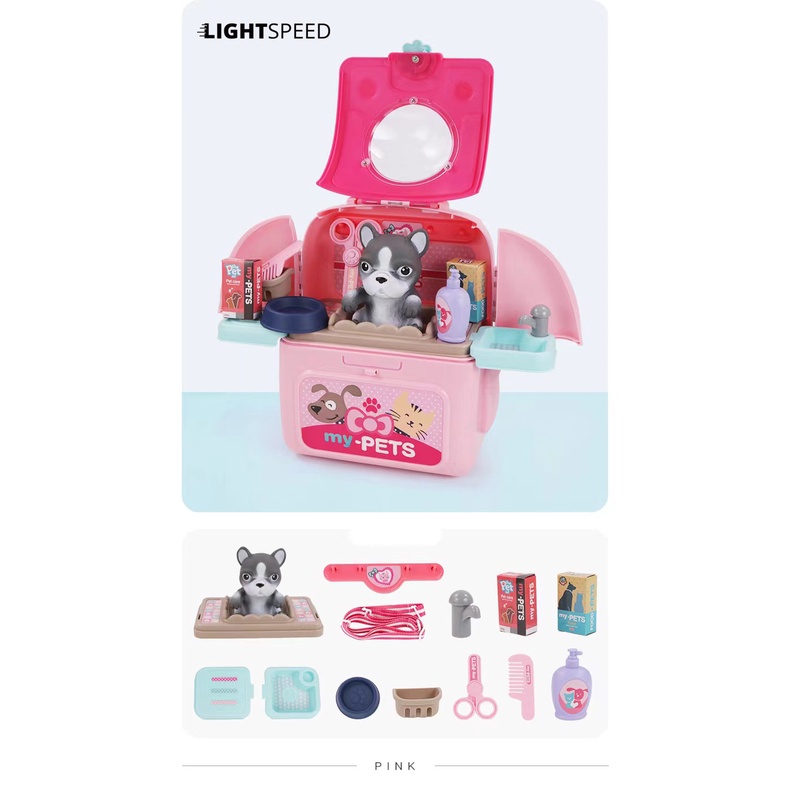 ITSOK Mainan Anak Back Pack My Pets/Mainan Make Up Set Pet Back Pack/Mainan Edukasi Anak/Mainan Tas