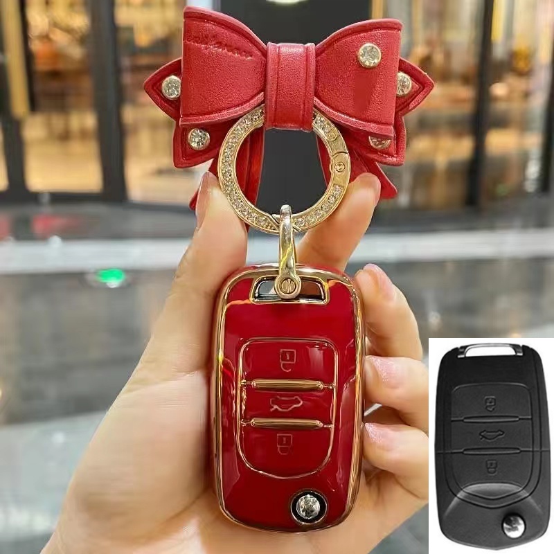 Tas Ransel Wanita Bahan Kanvas Warna Polos Cover Kunci Remote Control Bentuk Pisang Bahan Silikon Untuk Wuling Cortez