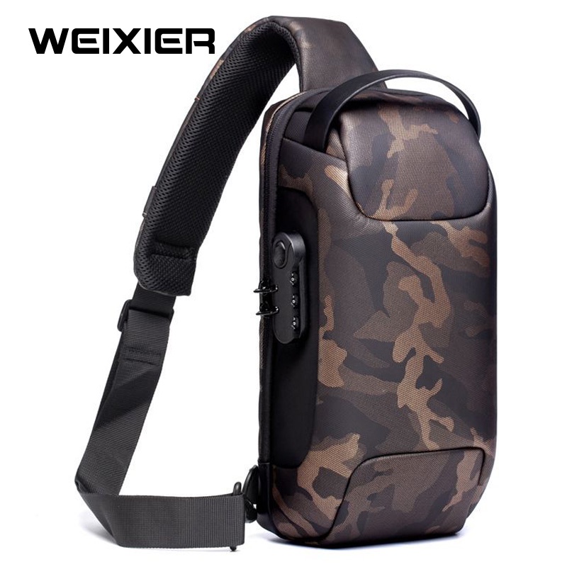 WEIXIER 9530 Tas Selempang Pria Shoulder Bag USB Port Anti Maling WK-SBY