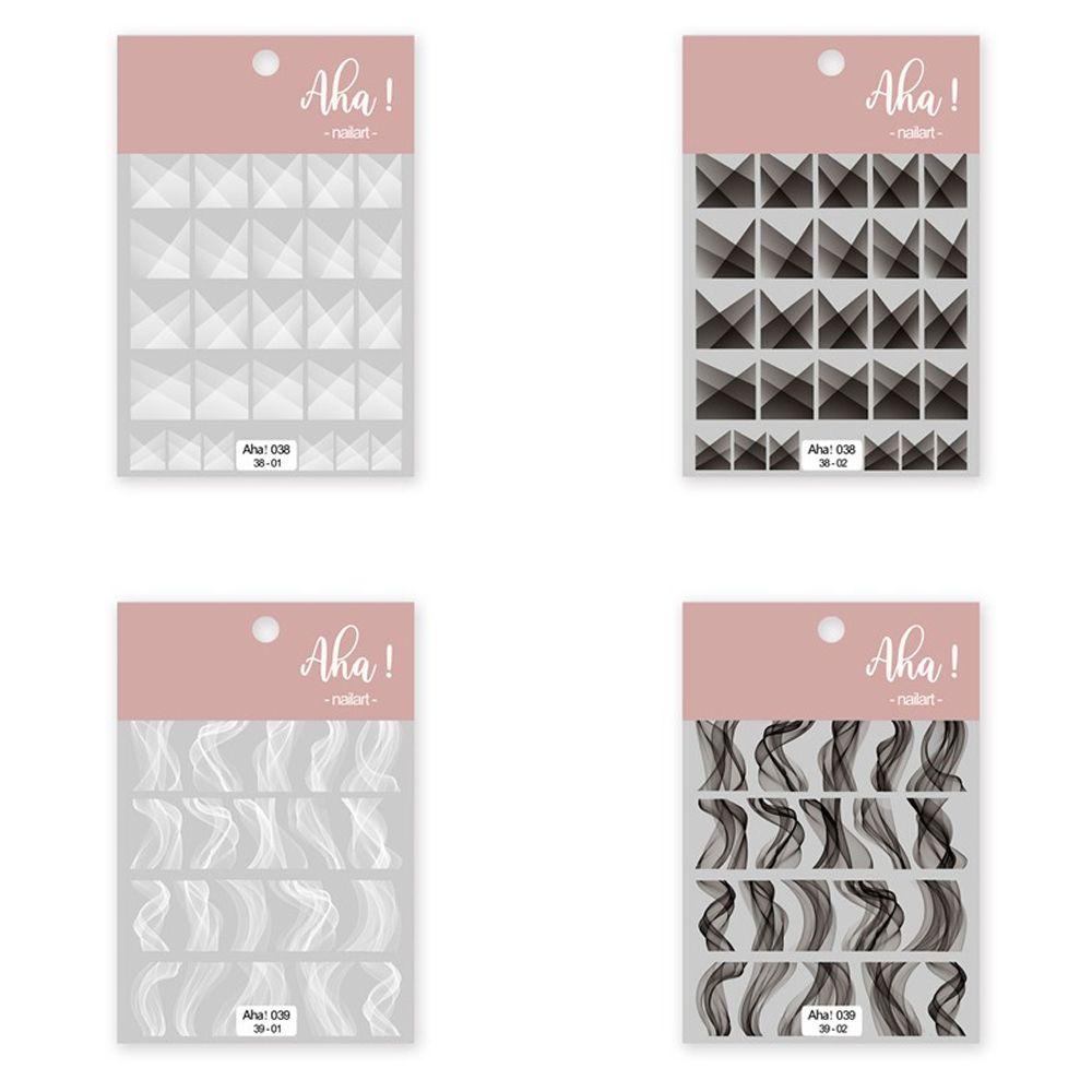 Mxbeauty Stiker Kuku Bunga Wanita Pola Noda Asap Perekat Diri Hitam DIY Nail Decals