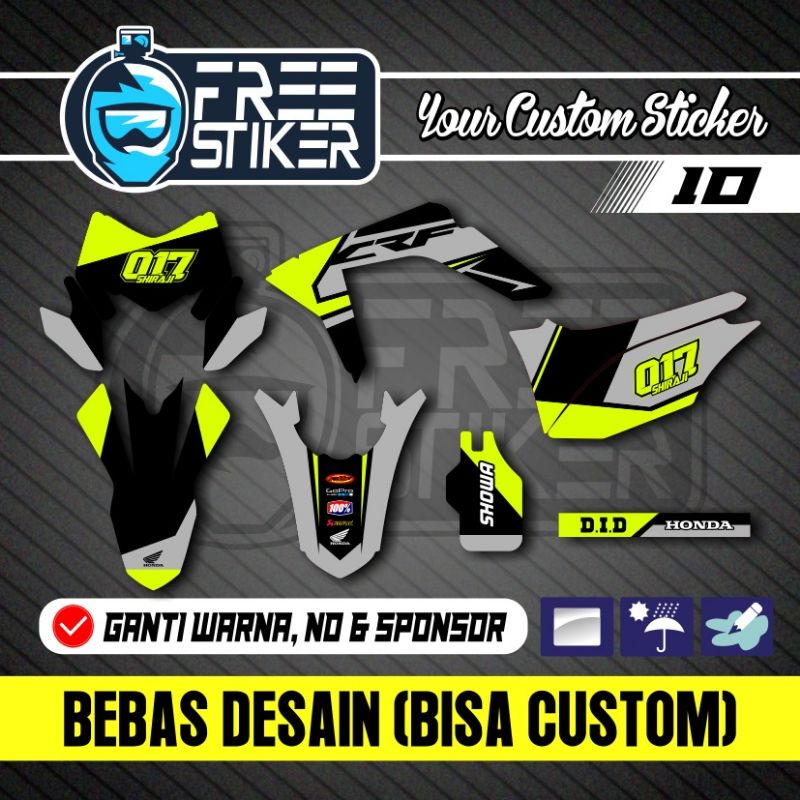 DECAL CRF 150 STABILO ABU HITAM