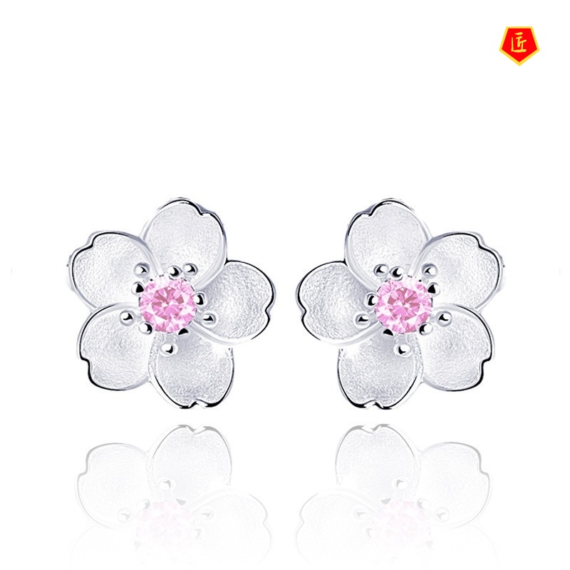 [Ready Stock]Fashion Sweet Cherry Blossom Ear Studs