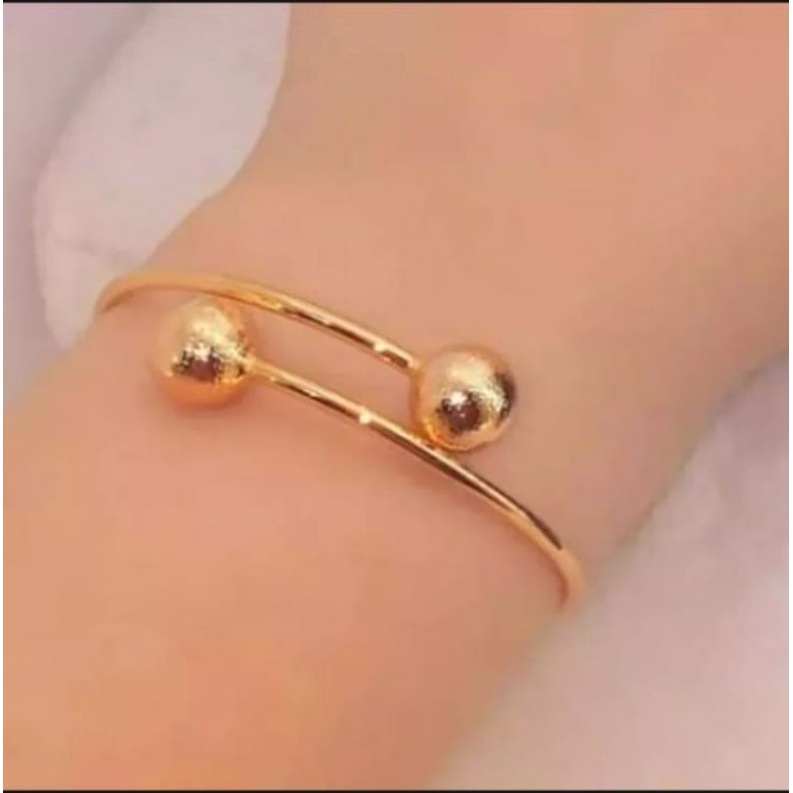 produk terbaru gelang tangan boba pentol titanium gold sangat mewah anti luntur