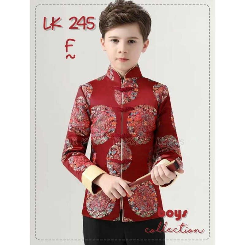 LK245 BAJU IMLEK COWOK  (KEMEJA PRINT  + CELANA KATUN)