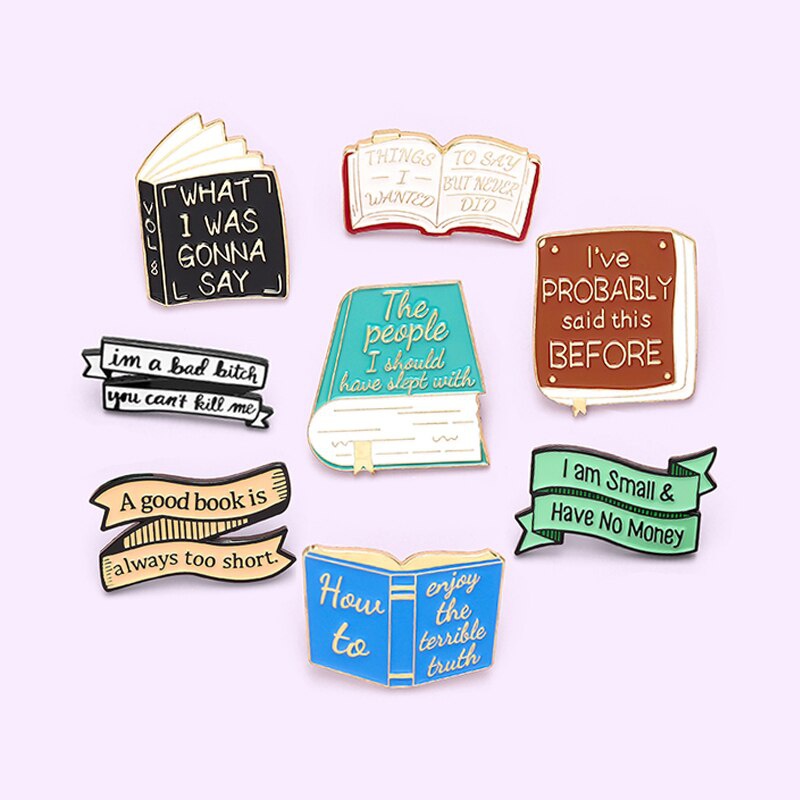 Bros Pin Enamel Desain Kartun Buku What I Was Gonna Say Untuk Anak