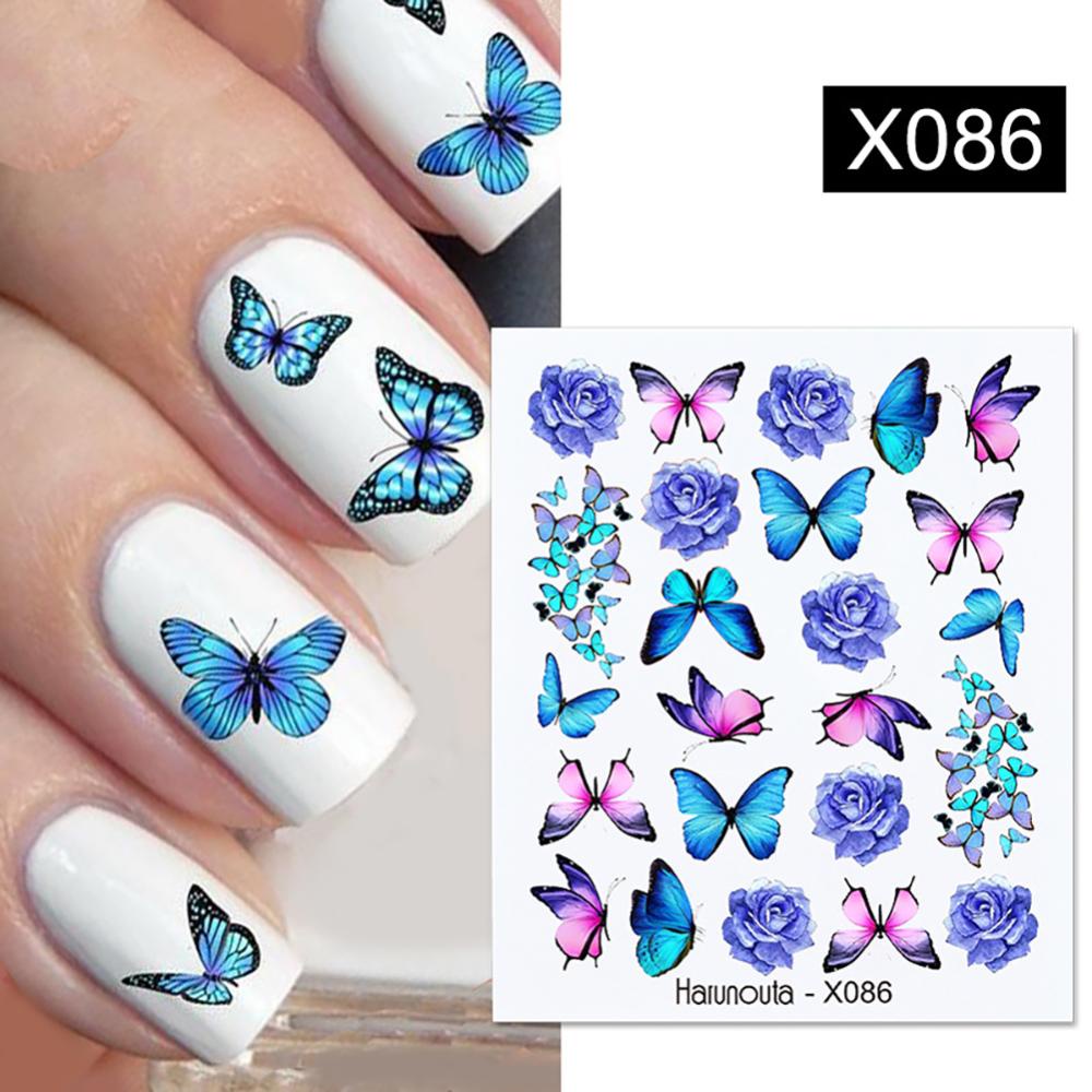 Timekey Stiker Kuku Motif Bunga / Daun / Marmer Untuk Manicure / Nail Art DIY you A4K8