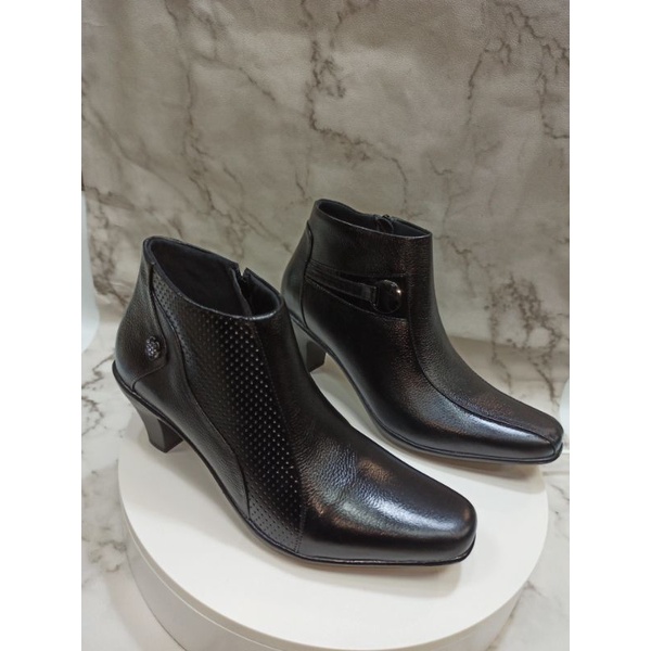 Scorpion wanita sepatu boot kulit Asli hak 7 cm