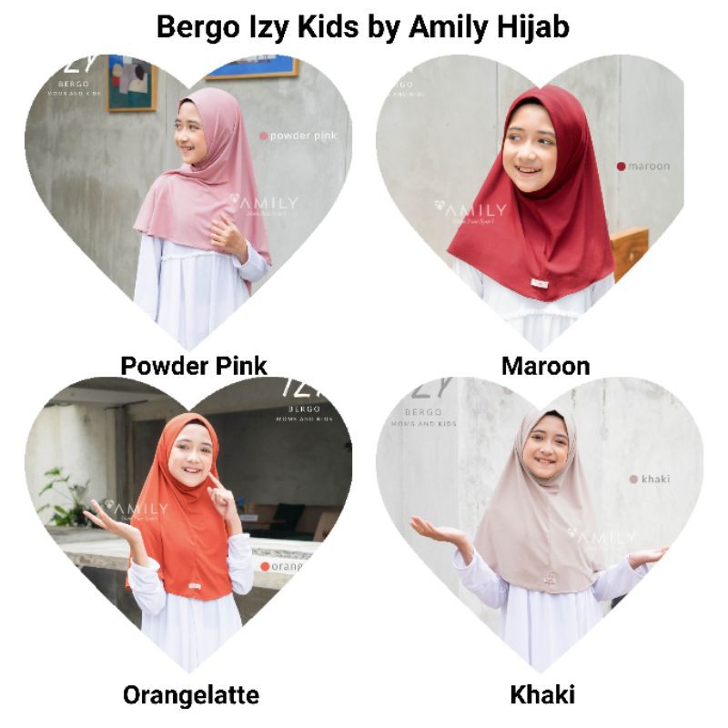 Bergo Izy Kids Jilbab Instan Anak Couple Mom by Amily Hijab