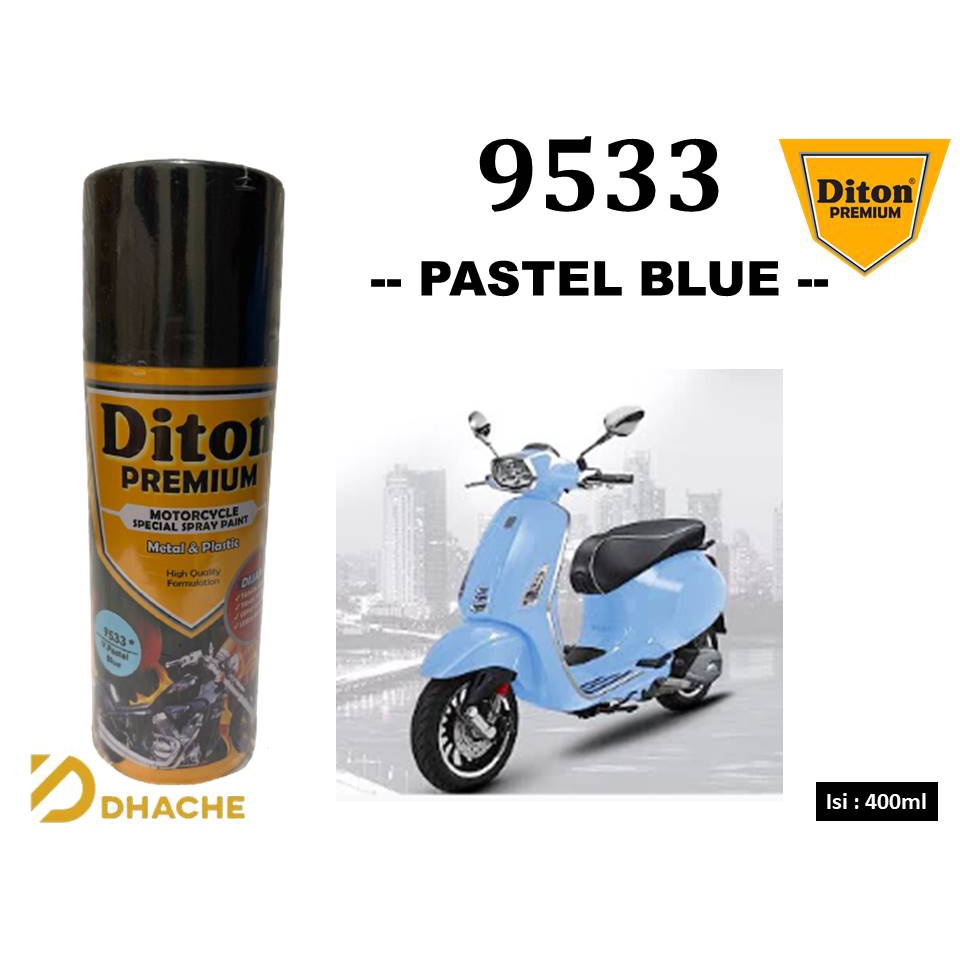 Cat Pilox Diton Premium 9533 Warna Pastel Biru Blue 400cc Pylok Semprot Aerosol Krayon Terbaru Bodi Mesin Velg