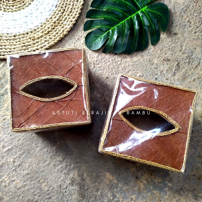 KOTAK TISU NATURAL /Box Tisu Kecil/Tempat Tisu Kecil/Wadah Tisu Natural/Wadah Tisu Daun