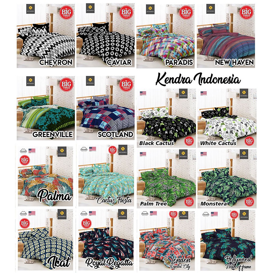 Sprei KENDRA Tinggi 30 cm 200x200 motif Amaris Blue Morroco Hedwig London Majesty Foresville Provence Provence Honeycomb Cat Lover Viggo  - Super King 200 T30 SP