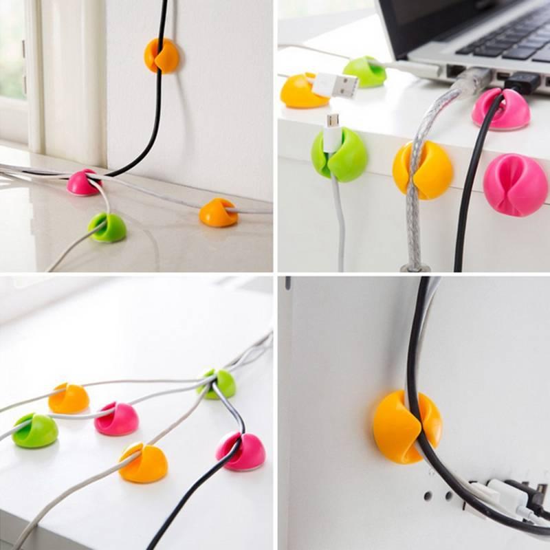 1PCS Cable Management Organizer Soft Silicone Cable Winder Colorful Desktop Wire Organizer Cord Protector Holder Clip