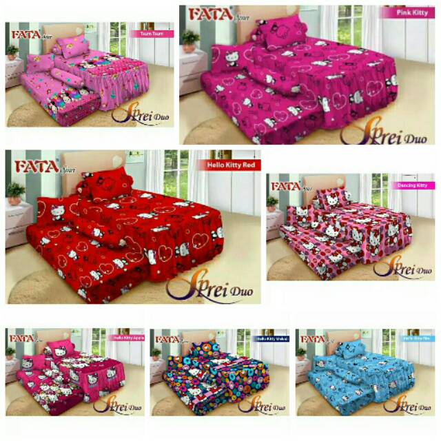 Sprei Fata 120 2in1 Sorong Hello Kitty Apel Kitty Pink Tsum Tsum Hello Kitty Melody Dancing Kitty