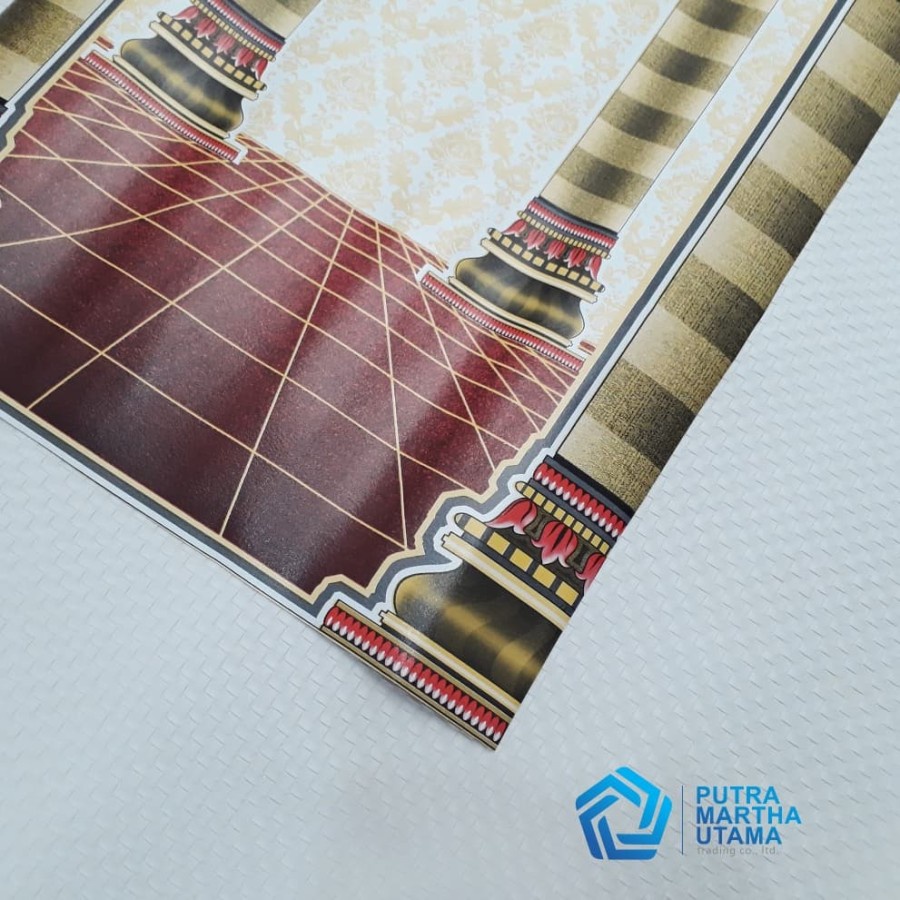 Sajadah Plastik PVC Ukuran 60x110 cm Merah-3