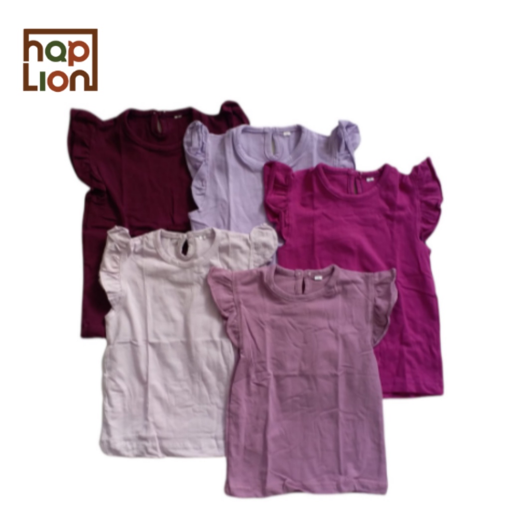 Kaos Ruffle Polos Anak Perempuan 1 - 5 Tahun