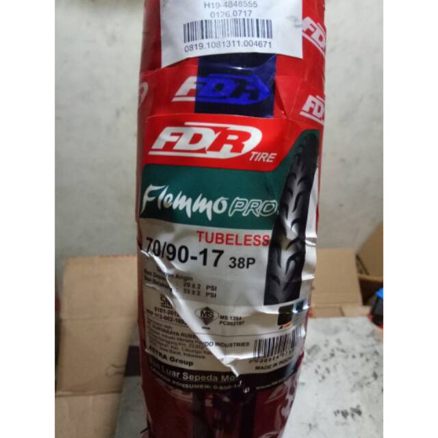ban luar tubeless fdr flemmo pro 70/90/17 ban tubeless 70/90/17