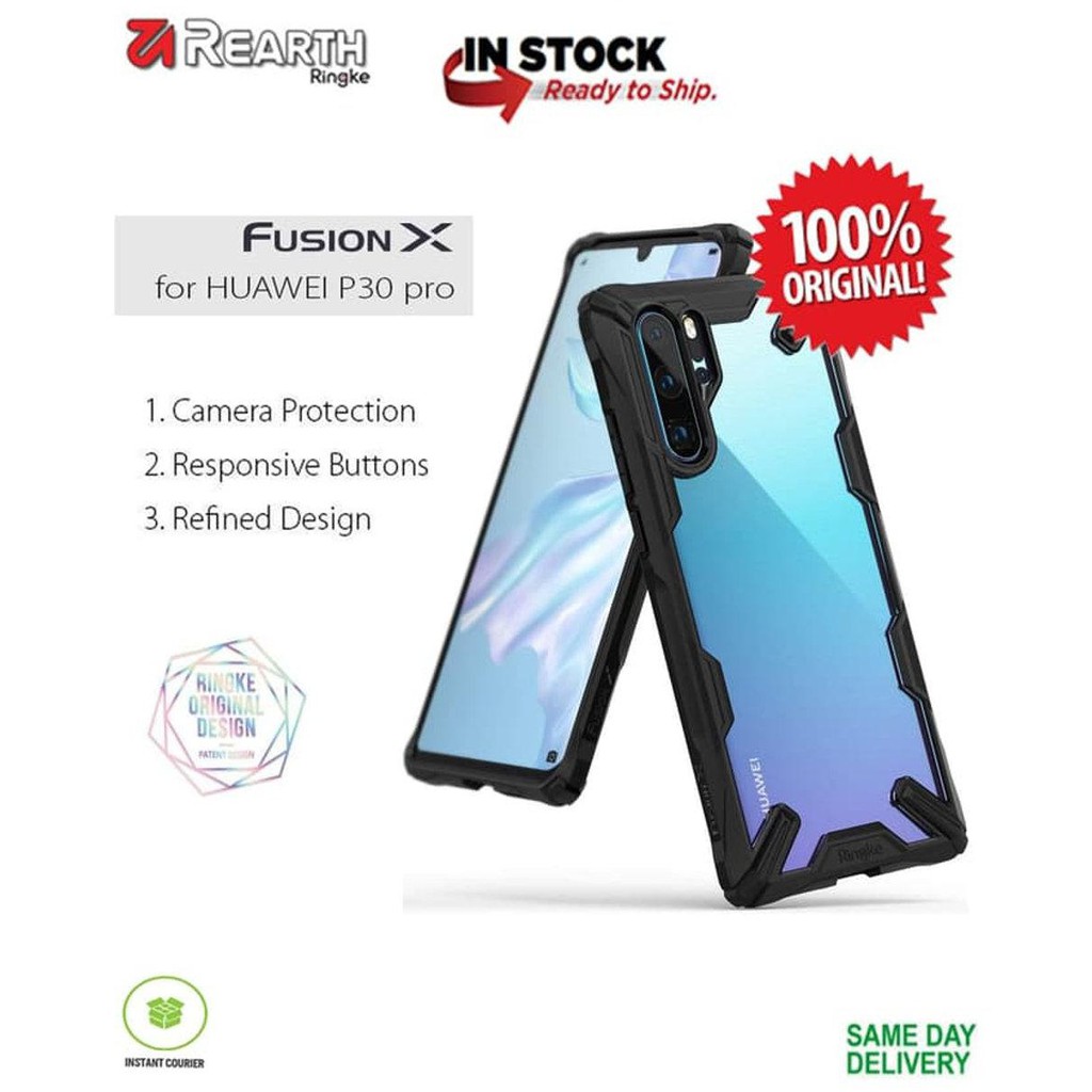 Ringke Huawei P30 Pro Case P 30 Pro Ringke Fusion X - Black Original ,Friska.Olshop2