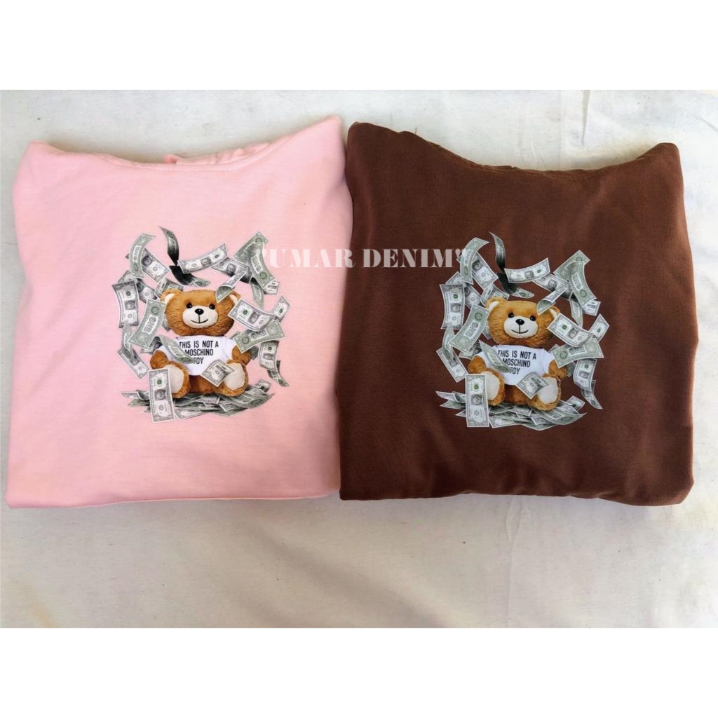 Sweater Hoodie Umardenim Terbaru Motif Money Bear Bahan Fleece Korean Style Trendy