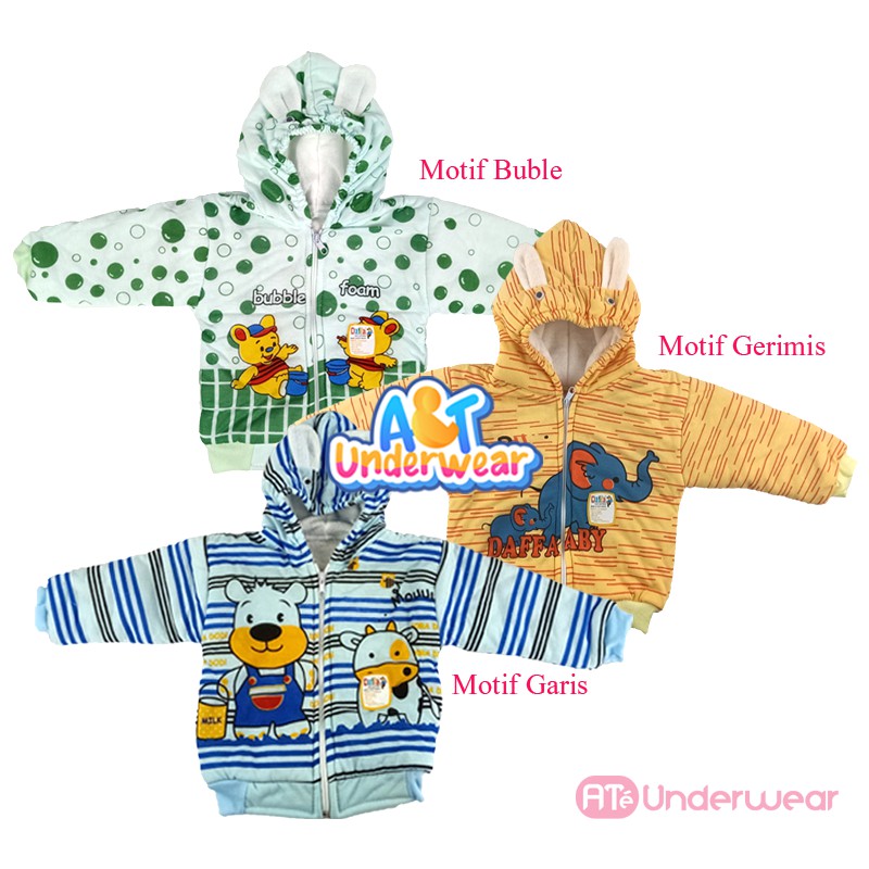 AT125-JAKET HOODIE BAYI ALLSIZE-JAKET TOPI BALITA/MANTEL BALITA/JAKET BAYI