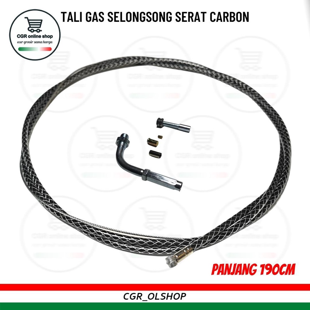 TALI GAS MOTOR SELONGSONG SERAT CARBON PANJANG 190 CM KAWAT GAS SELANG GAS MOTOR
